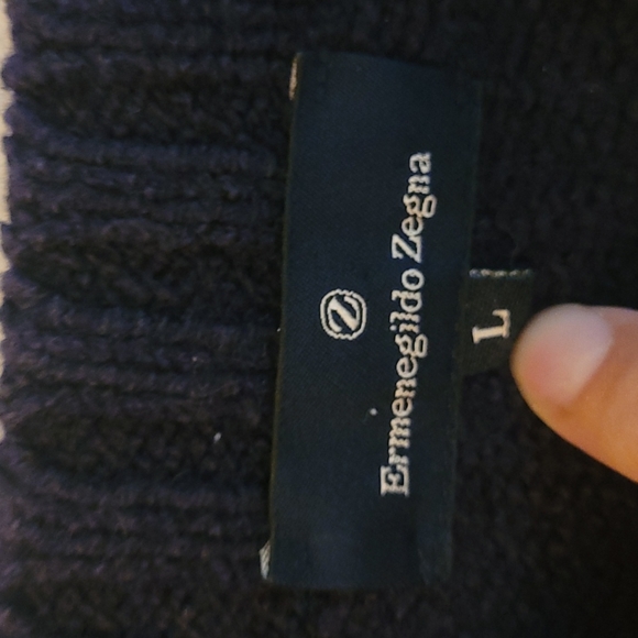 EUC Wool and Cotton Navy Ermenegildo Zenga Sweater - Picture 7 of 12